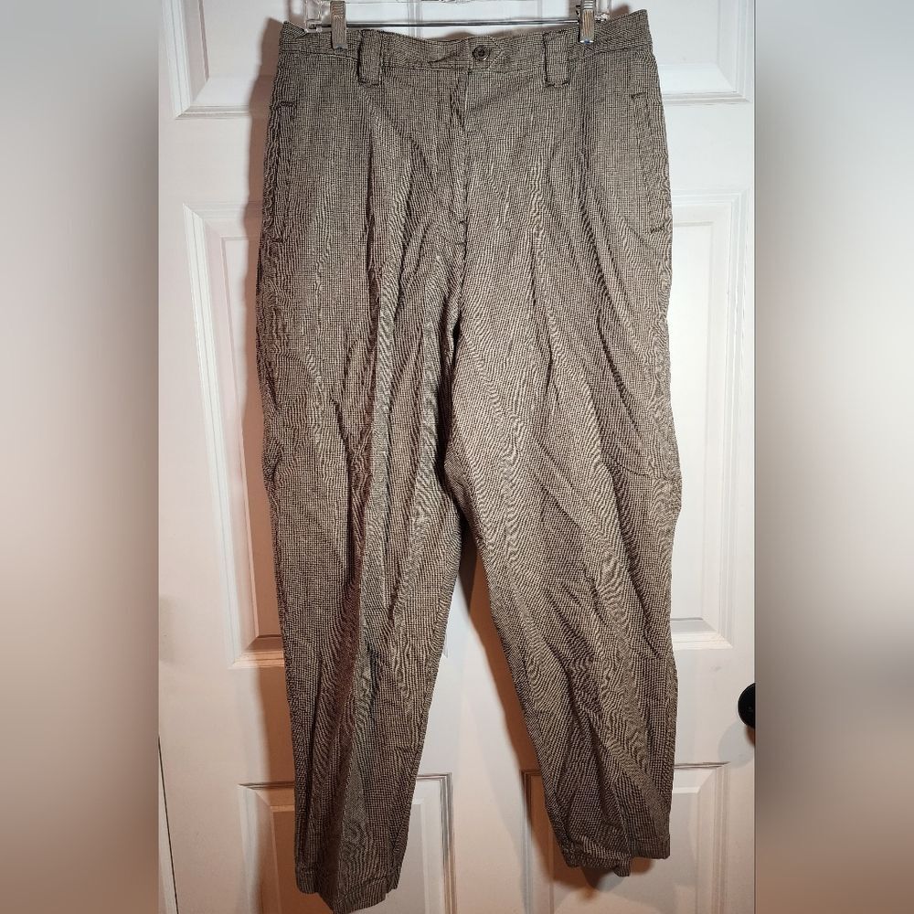 Fashion Bug Brown Black Cotton Straight Leg Stretch Pants 18/20W